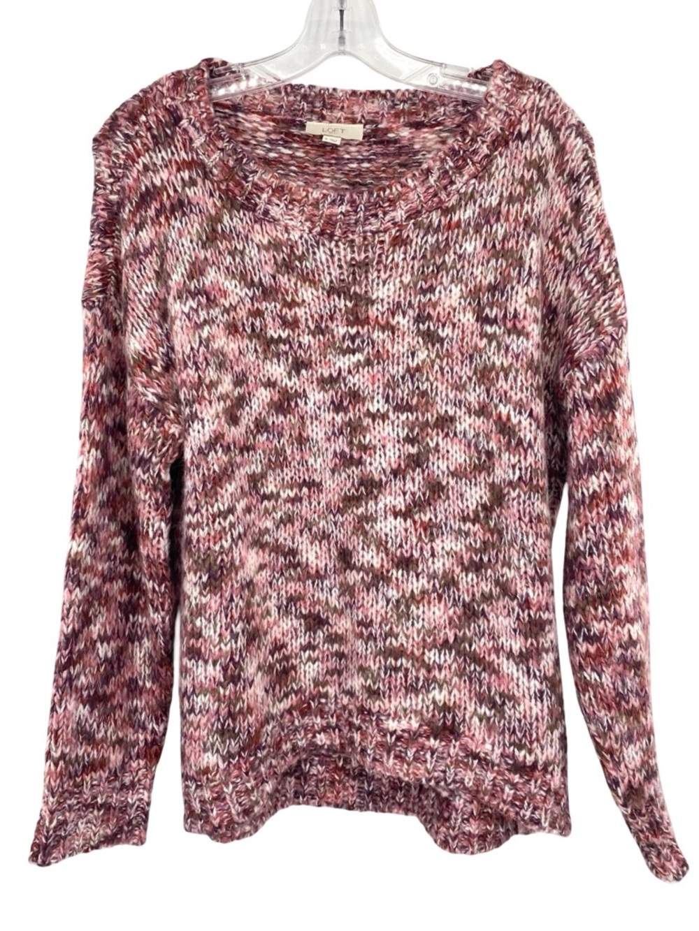 Loft Marled Chunky Chevron Oversized Knit Sweater Women's Size Medium